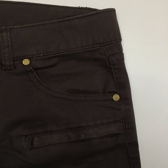 MICHAEL KORS Brown Faux Zip Pockets Logo Hardware 5 Pocket Jeans - Picture 6 of 14